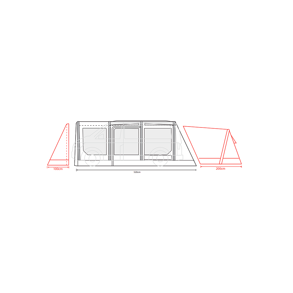  Outdoor Revolution Movelite T4E PC Lowline Awning(180-220cm) (2023)