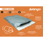  Vango Ember Double Sleeping Bag (Mineral Green)